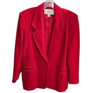 Summit Hill Petite Collection Wool Blend Blazer Womens 8 True Red Vintage Career
